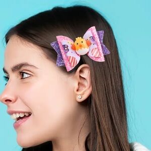 Glitter Egg & Chick Hair Clips ~ 2 Pieces